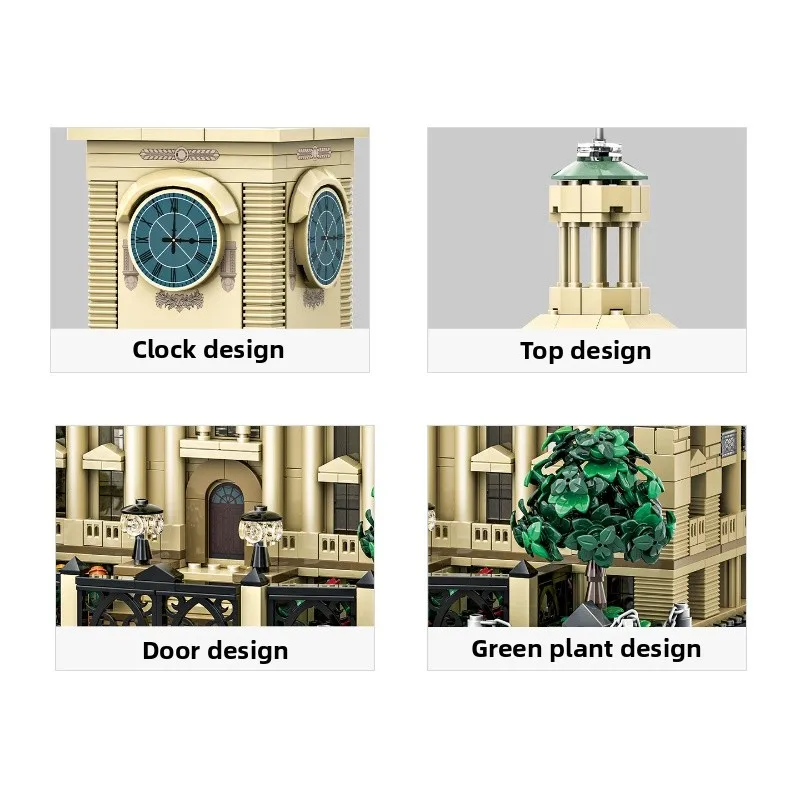 1458 pièces Hubei Wuhan Jianghan maison de douane Architecture de bâtiment historique modèle ensemble de briques-affichage de bureau de collectionneur