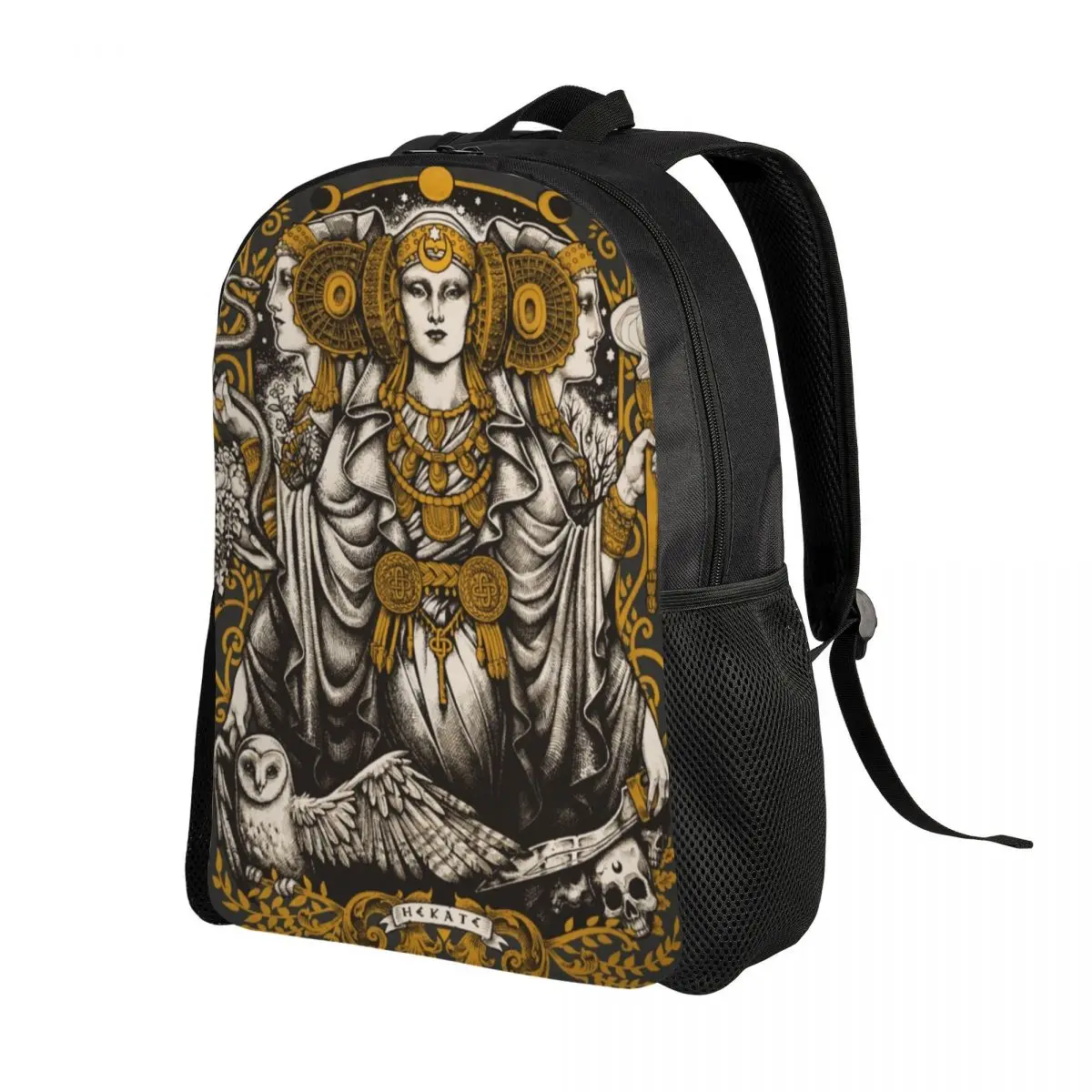 Customized Iberian Hecate Goddess Backpack Men Women Fashion Bookbag for School College Goth Occult Halloween Witch Bags