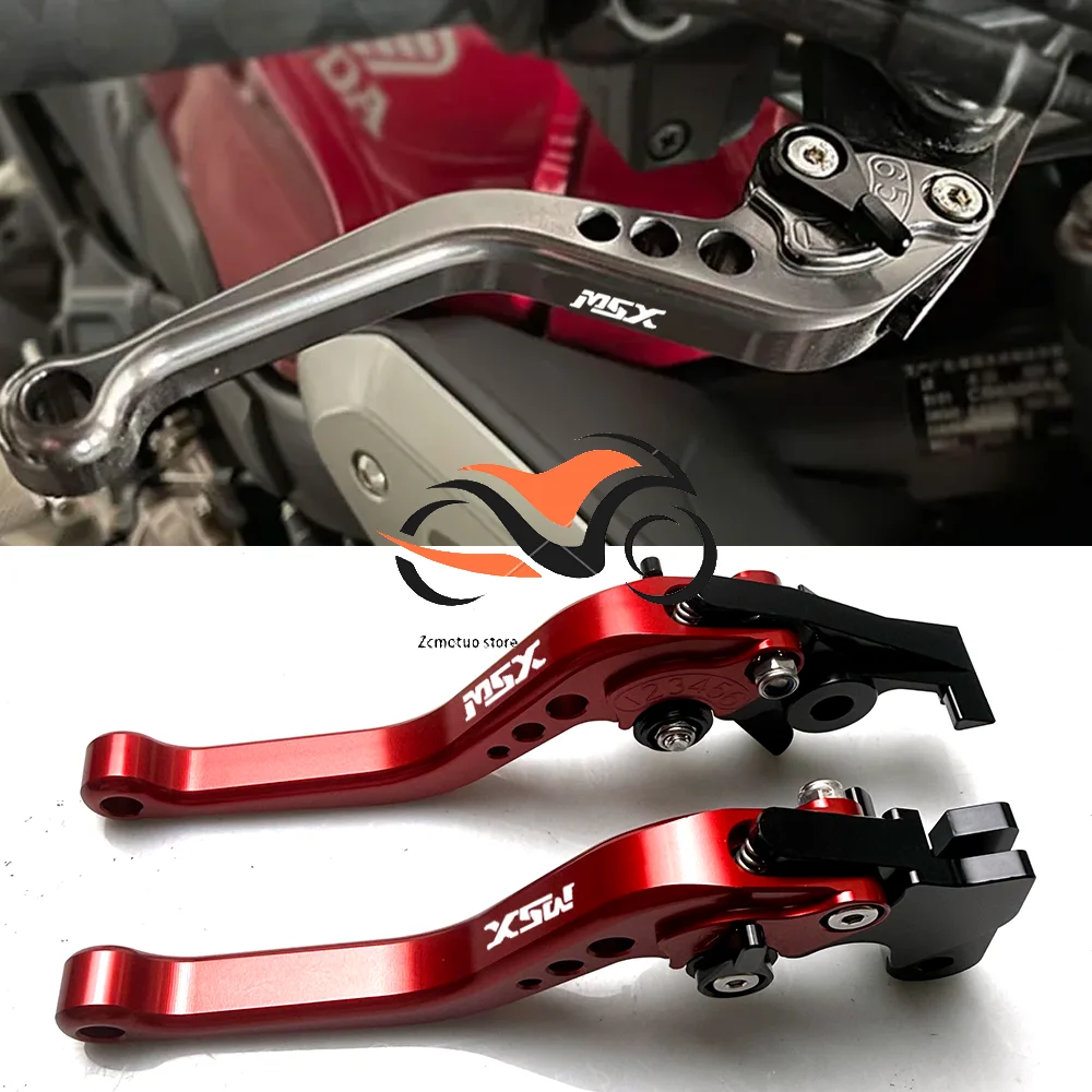 For GROM MSX 125 MSX125 2014-2017 Motorcycle Short Brake Clutch Lever Aluminum CNC Adjustable Motorbike Brake Lever