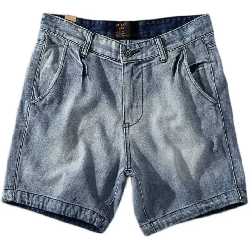 Summer Invisible Open Crotch Shorts Outdoor Sex Vintage Jeans Male Denim Casual Shorts Youth Knee Length Men Clothing Plus Size