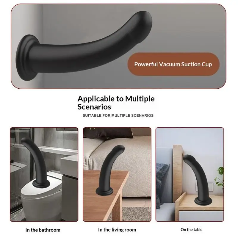 Dildo curvo in silicone con ventosa per training anale_voghion.com