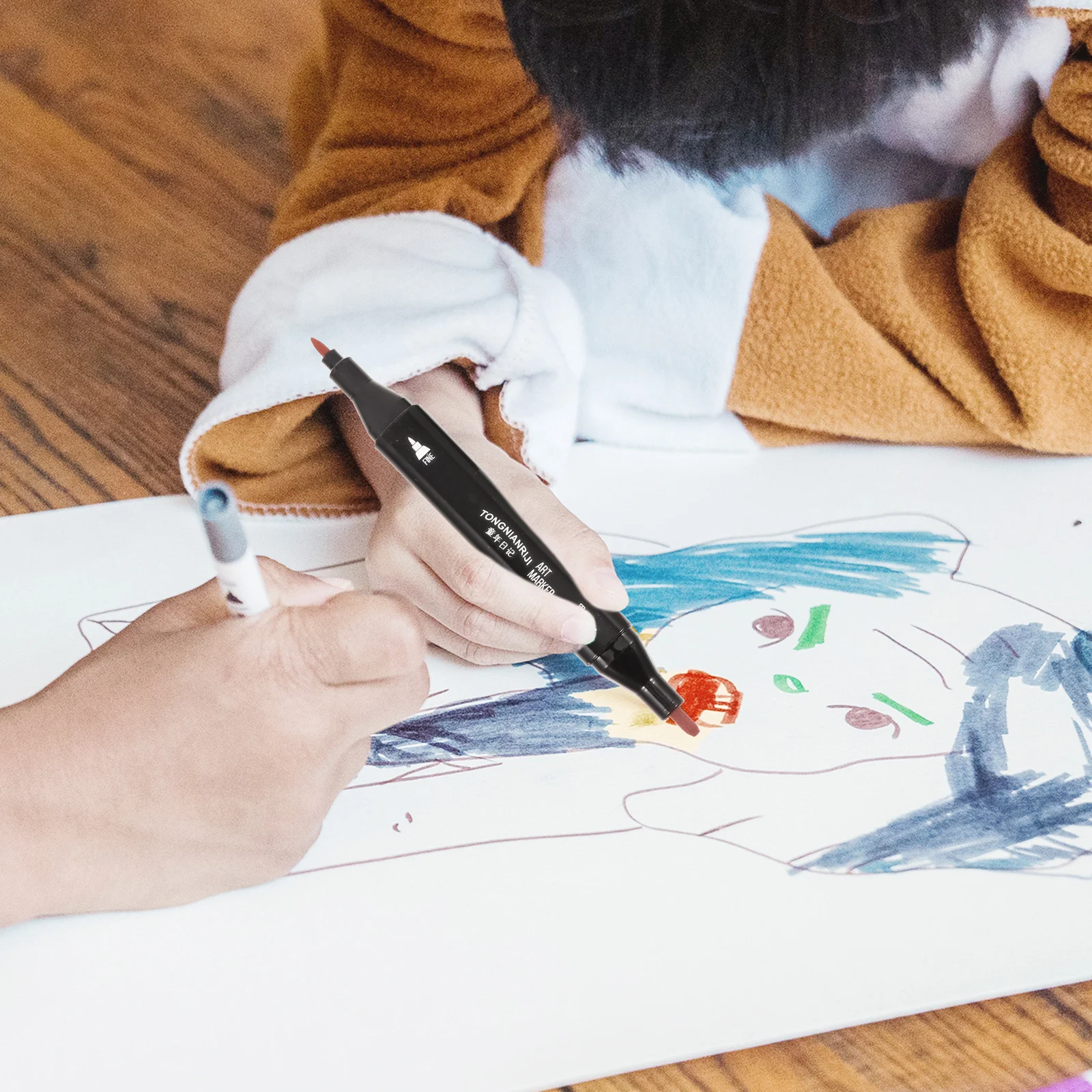 

1Set Double-Headed Markers for Coloring Durable Non-Fade Portable Drawing Pens Exquisite Nib Design Best Gift for Students