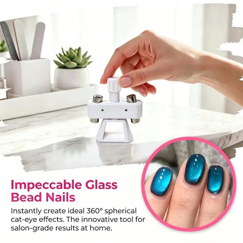 *Powerful Automatic Cat's Eye Magnet Rotatable Whipping Top Design Wide Light Glass Bead Nail Art Magnetic For Gel Nail Polish