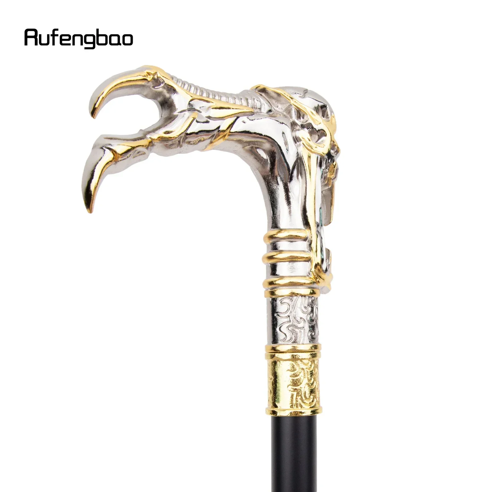 ไม้เท้าแฟชั่นลายหัวกะโหลกผีสีขาวทอง สำหรับตกแต่ง คอสเพลย์แวมไพร์ วินเทจ สไตล์สตีมพังก์ และใช้ในชีวิตประจำวัน ขนาด 93 ซม.