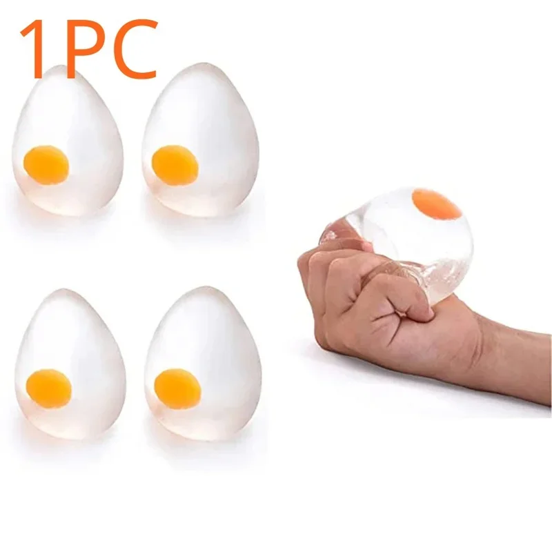 Funky Egg Squishy Ball – klares Stressabbau-Spielzeug für Kinder und Erwachsene, Angstreduzierer, Squeeze Splat Sensory Fidget Toys