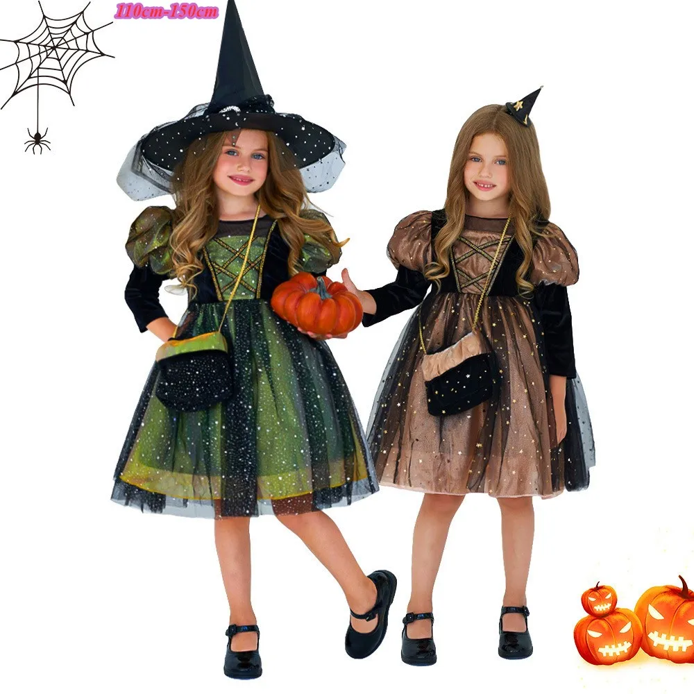 

Christmas Halloween Tutu Dress Long Sleeve Cosplay Costume With Hat Outfits Birthday Party Stage Performace Girl Princess Dress