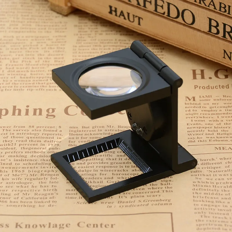for  Eye 10x Folding Scale Lighting Cloth Mirror with Lamp Warp and Weft Density Glass Lens Magnifying Glass 9005B
