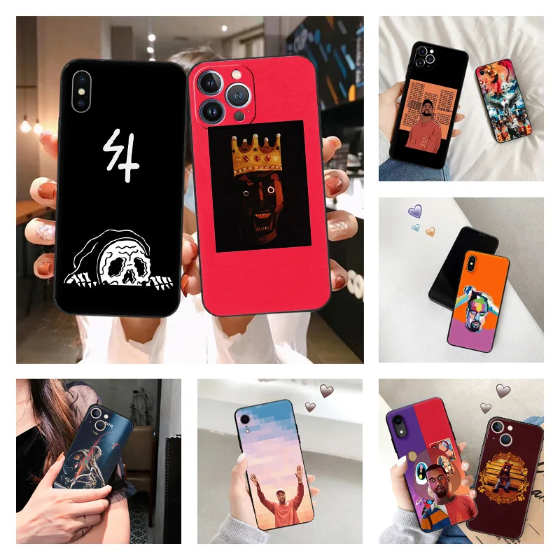 Phone Case for iPhone 16ProMax 14 13 15 Pro Max 12 11 XR SE 7 8 16 Plus Fashion Power Kanye Omari West Soft Black Silicone Cover