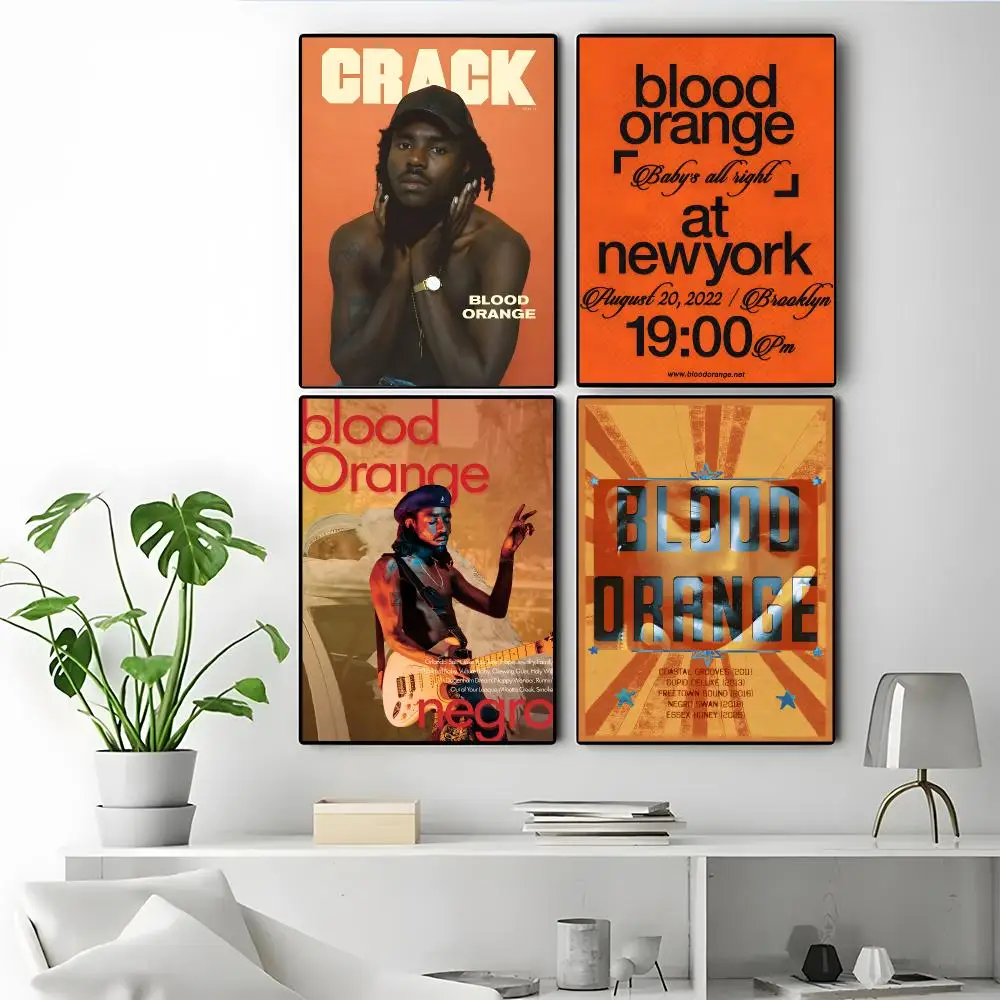 Singer Blood Orange Poster Poster Self-adhesive Art Waterproof Paper Sticker Coffee House Bar Room Wall Decor