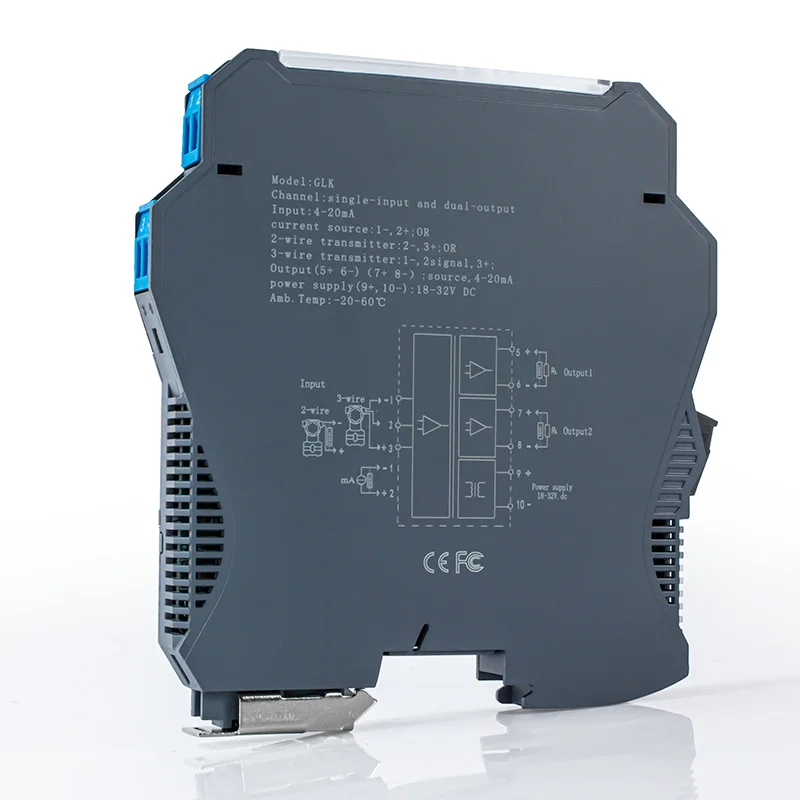 4-20mA 0-20mA to 0-10V 0-5V Intelligent Isolation Distrobution Analog Signal Isolator 1 In 1 Out 1 In 2 Out Signal Converter