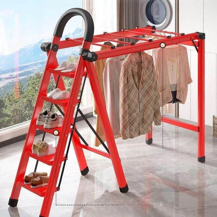 multi-functional-clothes-drying-rack-ladder-indoor-outdoor-use-thickened-ladder-carbon-material-bicycle-riding-equip