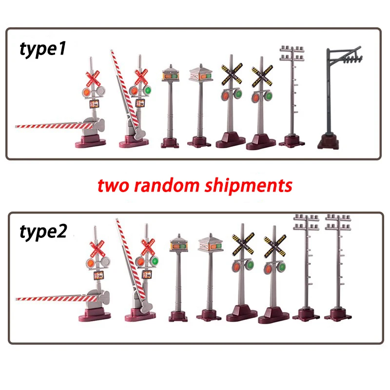 8 Cái Bộ Mô Hình Tàu Biển Báo Giao Thông Thu Nhỏ Đồ Chơi Đường Dấu Hiệu Tổng Nhựa ABS Phụ Kiện Cho Đường Sắt Tàu Bố Trí chiếc Lược Ngà