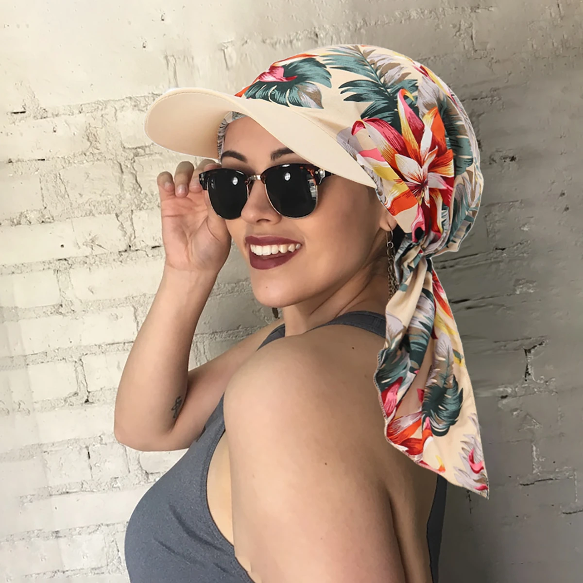 

Новая мусульманская шапка-хиджаб для женщин и девочек, бейсболка, солнцезащитная шляпа, головной платок, шарф, кепка с цветочным принтом, модные женские мягкие шарфы