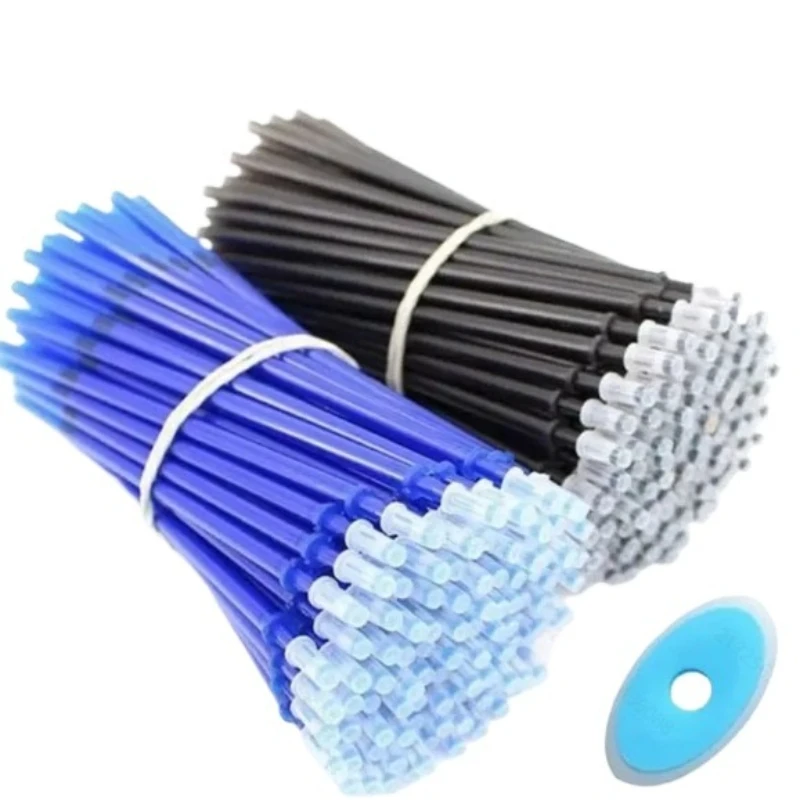 100 Pcs/set Erasable Needle-type Gel Pen Ink Cartridge Blue Black Red Quick-drying Water-based Pen Smooth Writing