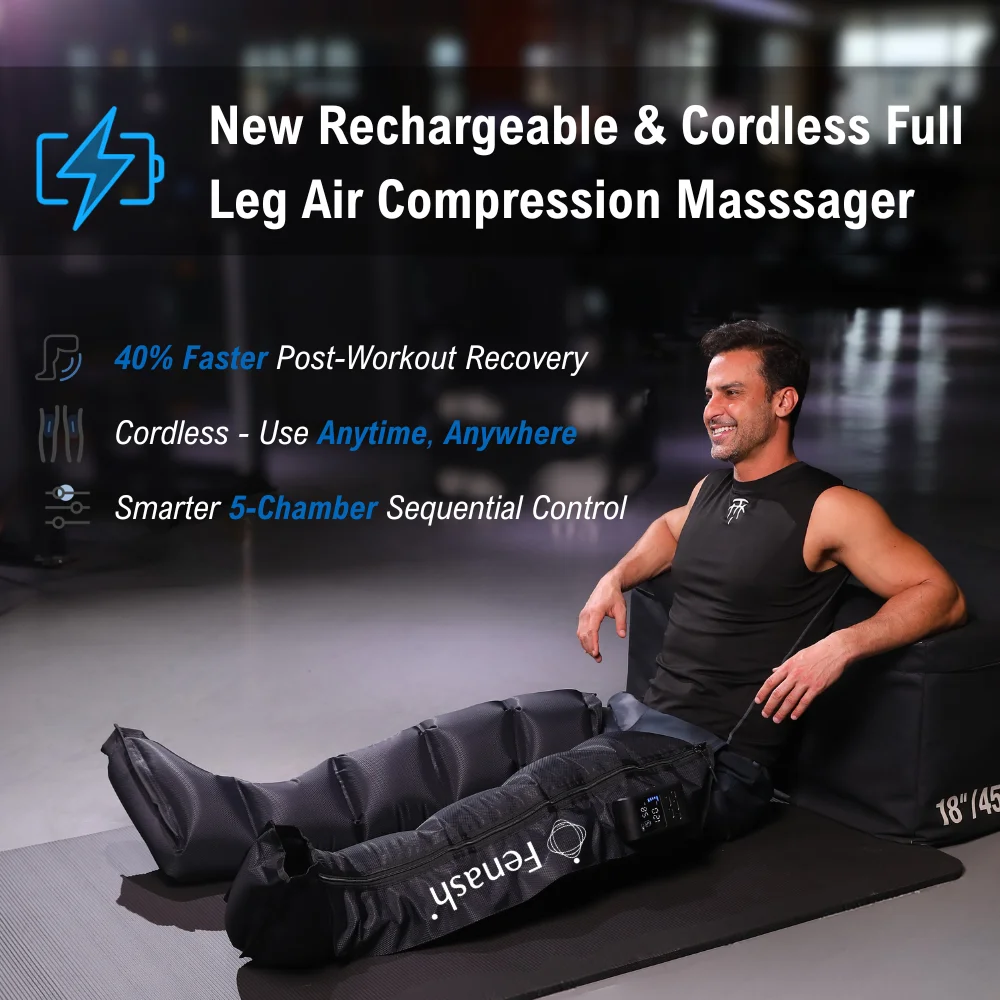 Rechargeable leg massager for feet, calves & thighs. Multiple modes & levels. Gift for parents, daily comfort.