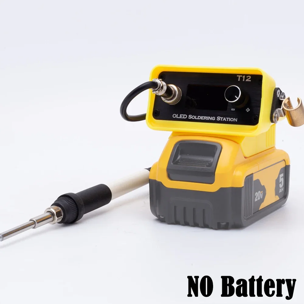 Estação de Solda Oled T12 Ferro para Dewalt 18v Bateria de Lítio Estação de Solda Ferro sem Fio Faça Você Mesmo Reparação sem Bateria