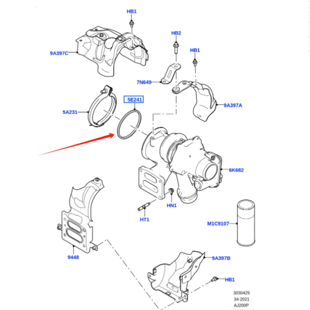 

Suitable for Range Rover Evoque Land Rover Discovery 4 turbocharger seal ring LR105411