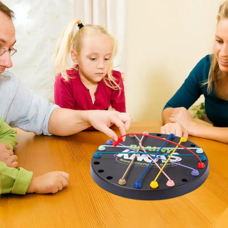 Kid Rope Knots Puzzle Social Board Game Color Line Sorting The Great Rope Untying Challenge Logic Thinking Strategy Table Game