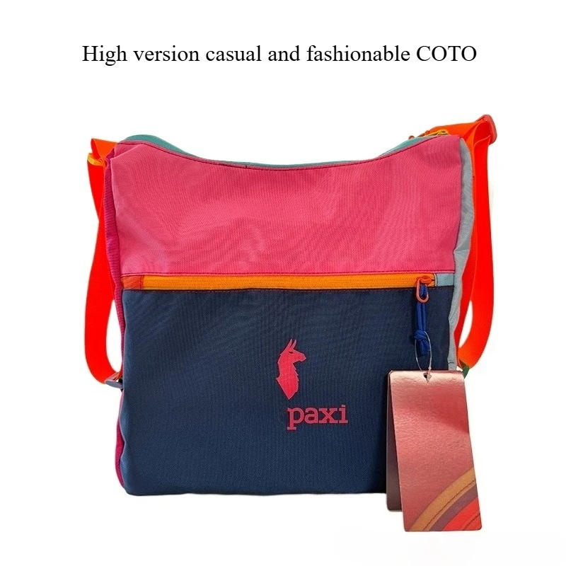 

2026High version casual and fashionable COTO color 30L dopamine men's and women's crossbody bag with contrasting colors