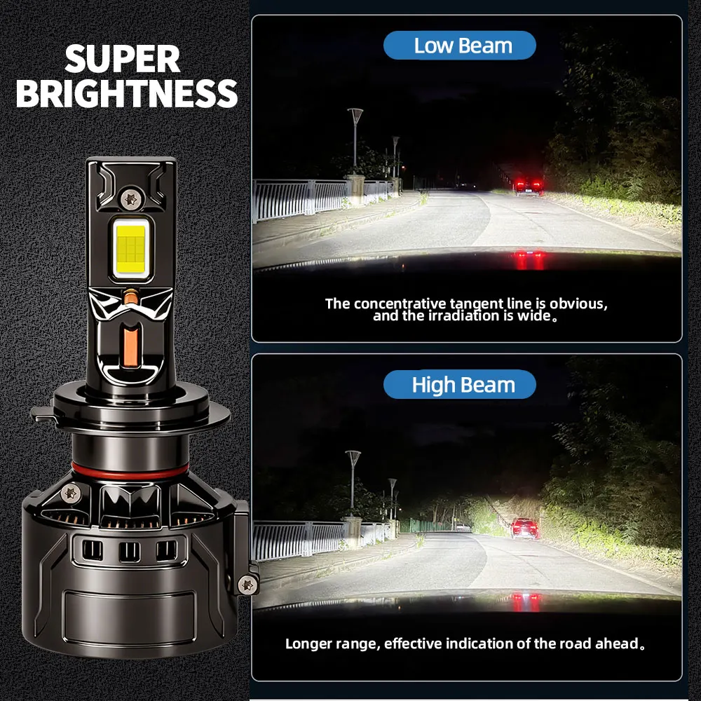 4 Copper Tube 240W Auto LED Headlight High Power Car Bulb H7 H4 H11 H1 9005 HB3 9006 HB4 9012 Light for Vehicle Replacement Kit