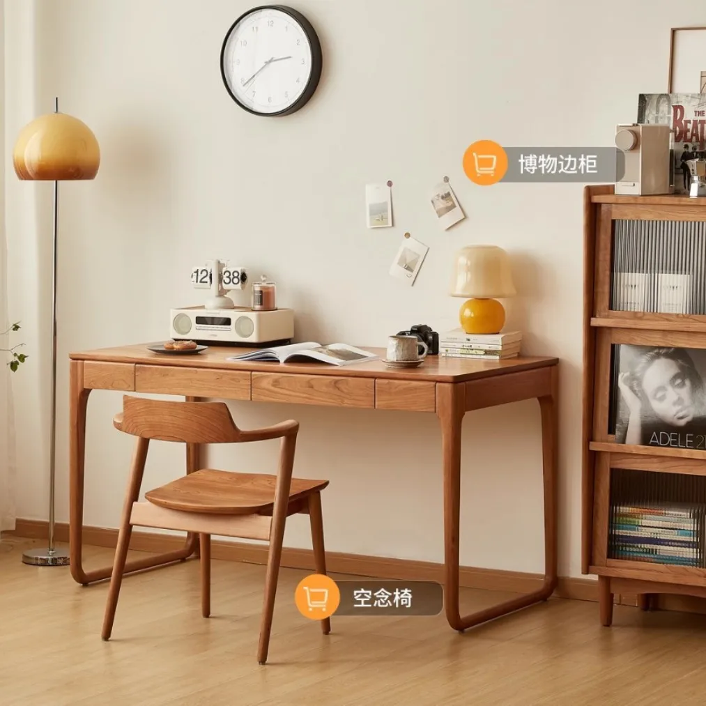 Customizable Nordic cherry wood full solid wood desk small apartment household