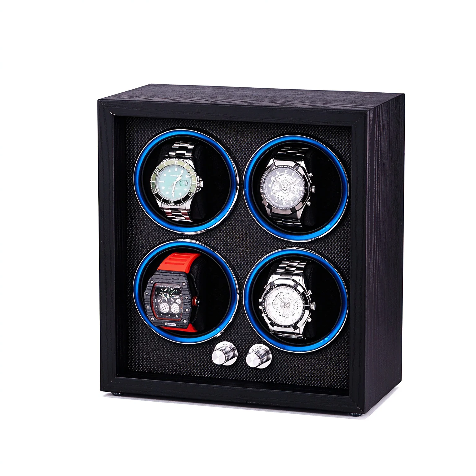 2026 Embers Black Wood Grain Watch Winder 1 2 4 Slots Wooden Shaker Automatic Storage Case Mabuchi Motor for Rolex Omega Mido