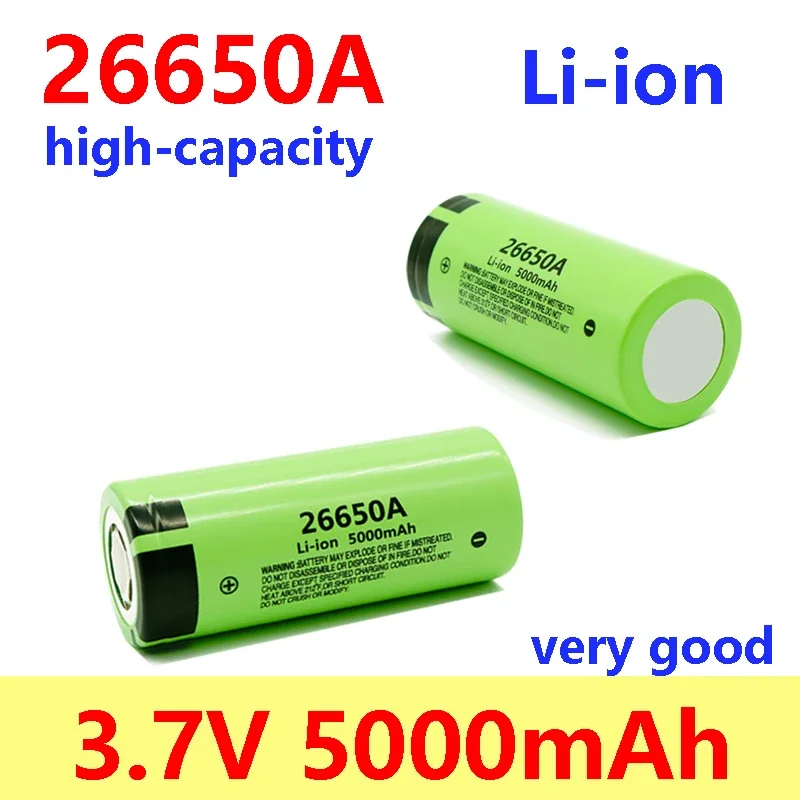 26650A 3.7V 5000mAh Lithium Rechargeable Battery High Capacity 26650 20A Power Battery for Toy Flashlight Accumulator Battery