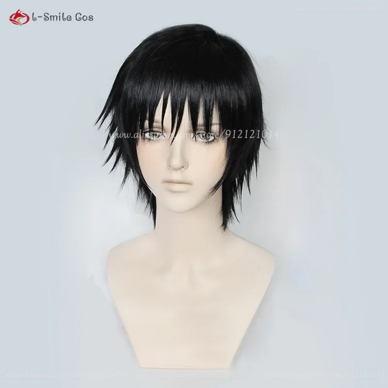 شعر مستعار Toji Fushiguro أسود تنكري للرجال والنساء ، شعر اصطناعي قصير ، مقاوم للحرارة ، شعر مستعار لحفلات الأنيمي ، قبعة