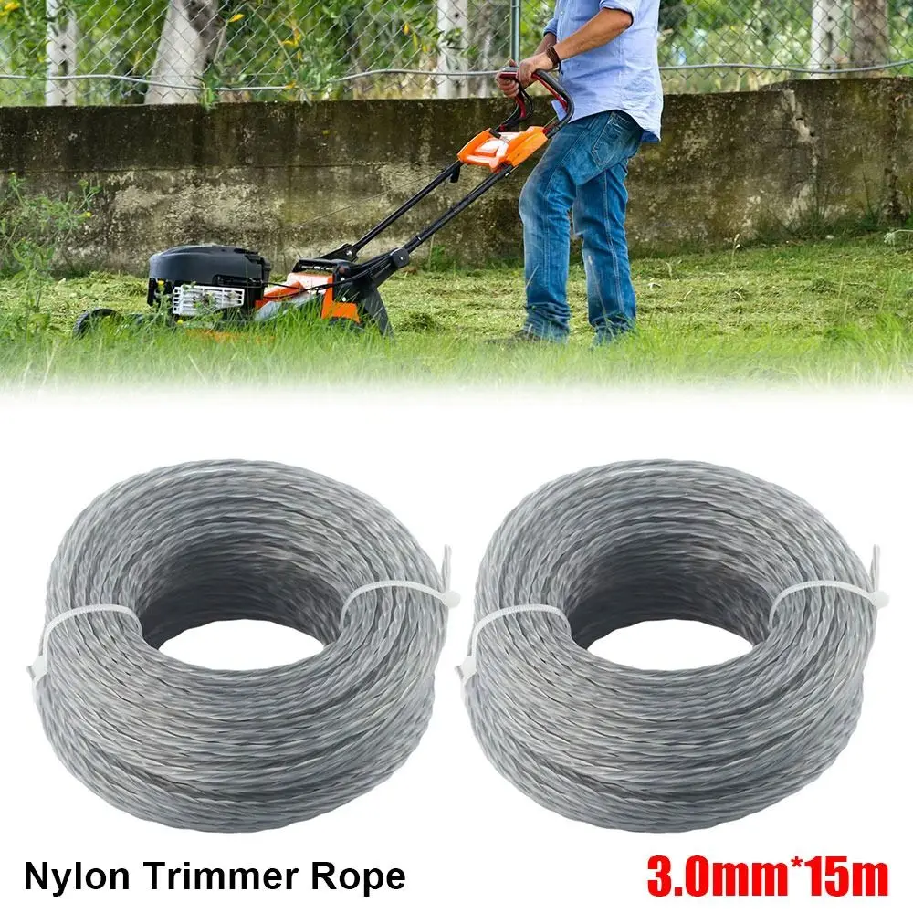 1 لفة دائم القص الانتهازي سلك حبل 3.0 مللي متر * 15 متر دوامة الانتهازي خط النايلون العشب الانتهازي حبل جزازة العشب ملحق #1