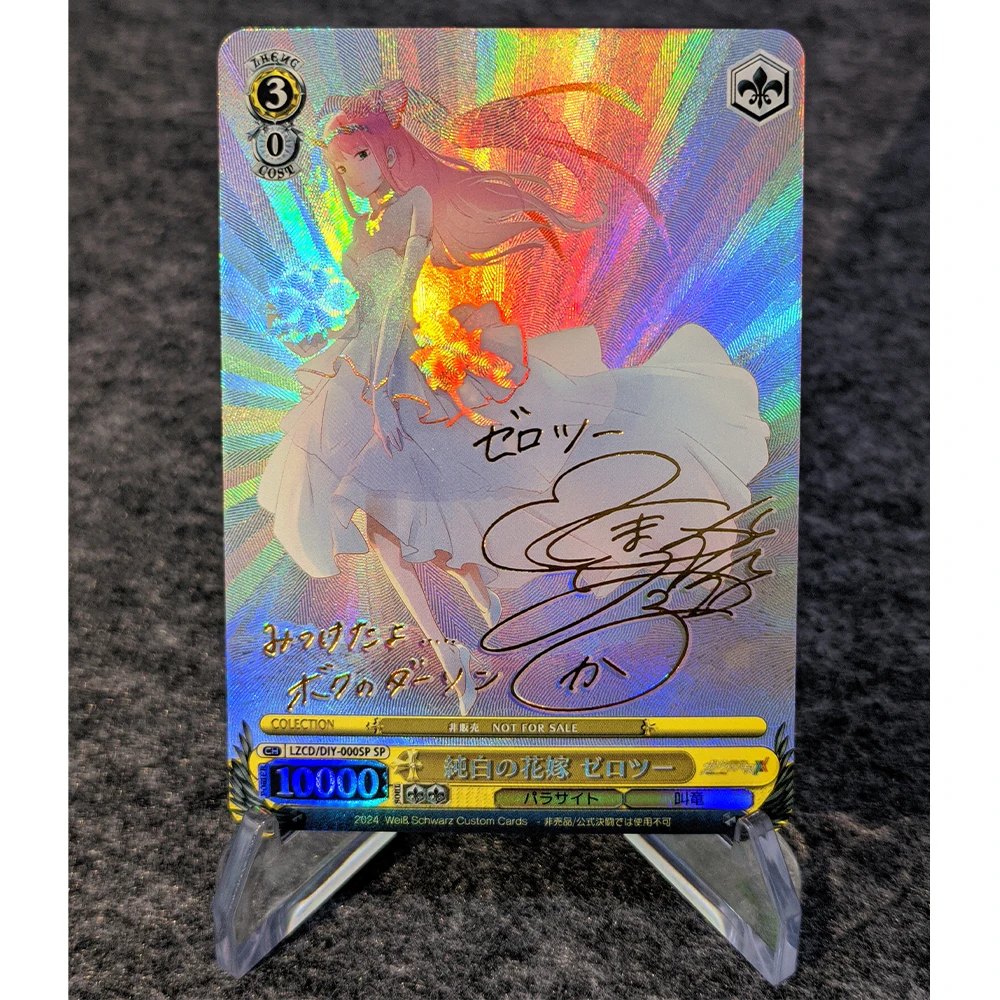 DARLING in the FRANXX Zero Two Anime Ws Collection Cards Kasugano Sora Signature Card doratura colore rifrattivo Flash UV Texture