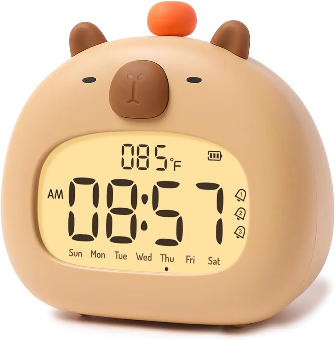 

CAPYCHIME - Wireless Capybara Alarm Clock for Kids, Simple Digital Clock with Loud Beeps and Adjustable Night Light, Bedroom