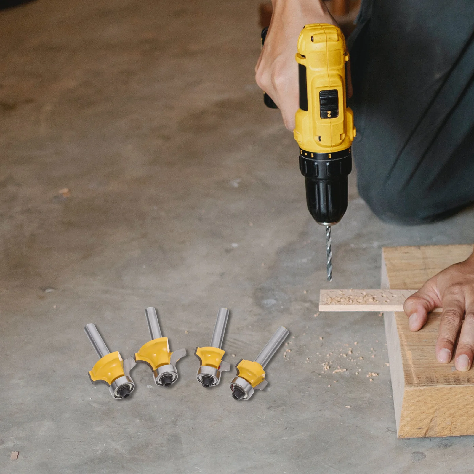 

4Pcs Round Over Router Bit Set Steel Edge Trimmer Cutter Head Milling Cutter Router Bit for Woodworking Projects