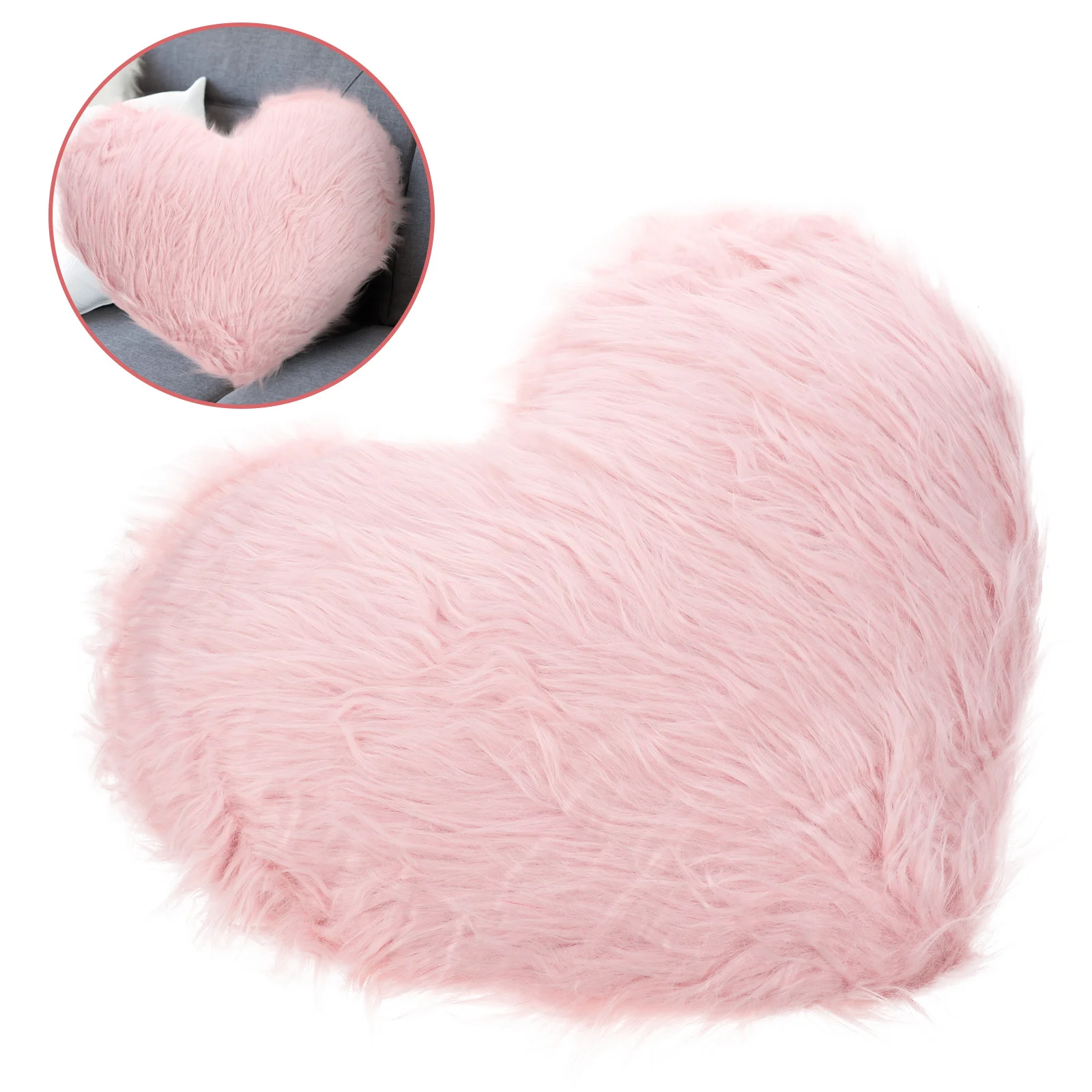 

Heart Shaped Throw Pillow Comfortable Cushion for Couch Hotel Dorm Balcony Office Decor Accessory Present