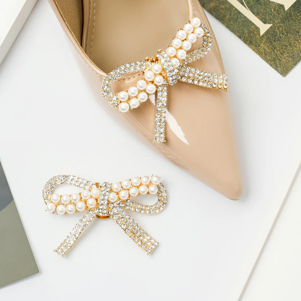 Removable Bridal Shoe Clips Rhinestone Buckle Wedding Heel Charms Fashion Shoe Accessories Bridal Jewelry Decor