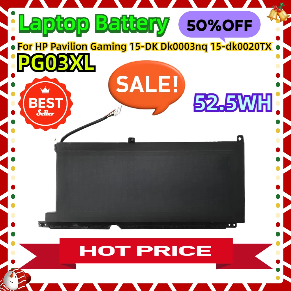 

For HP Pavilion Gaming 15-DK Dk0003nq 15-dk0020TX 15-ec 15-ec0000 OMEN 5X FPC52 HSTNN-DB9G L48430-2B1 New Laptop Battery PG03XL