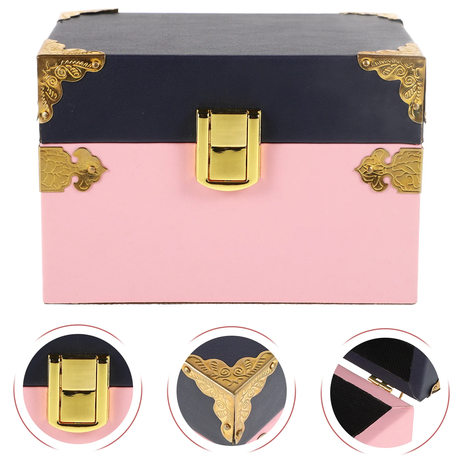 

Rustic Wooden Jewelry Box Small Organizer Case Lid Exquisite Craftsmanship Compact Storage Container Vanity Table Decor Earrings