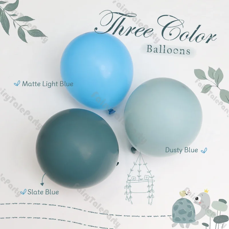 5/10/12inch Ocean Party Matte Latex Balloons Dusty Blue Balloons for Kids Baby Shower Birthday Boy Bridal Shower Party Supplies