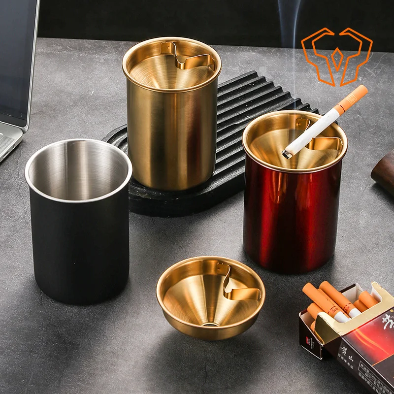 

Stainless Steel Ashtray Internet Cafe Bar Thickened Creative Living Room Bedroom Bathroom Home Household Office