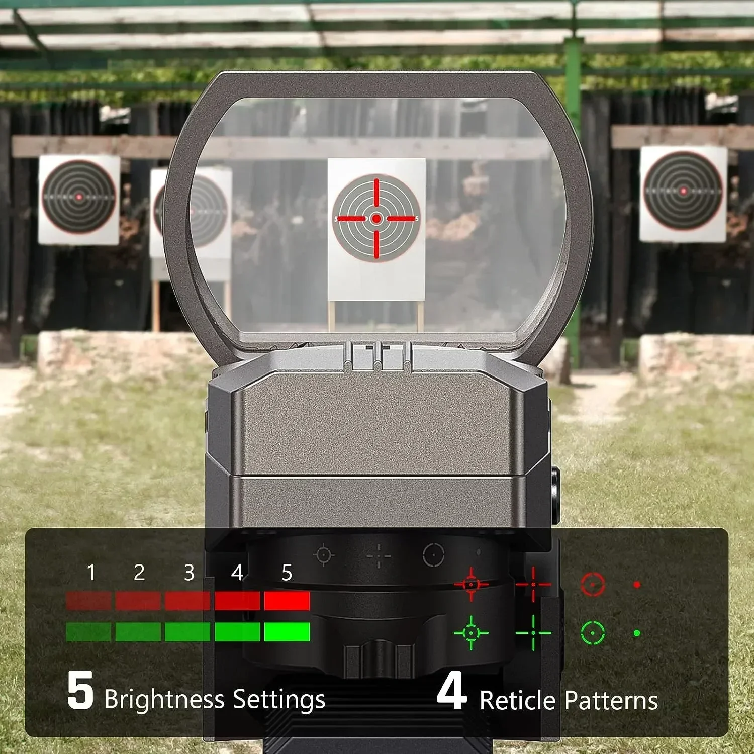 Tactical Riflescope 1x22x33mm Reflex Red Green Dot Sight Holographic Illuminated 4 Reticles Sight for 11/20mm Picatinny Rail