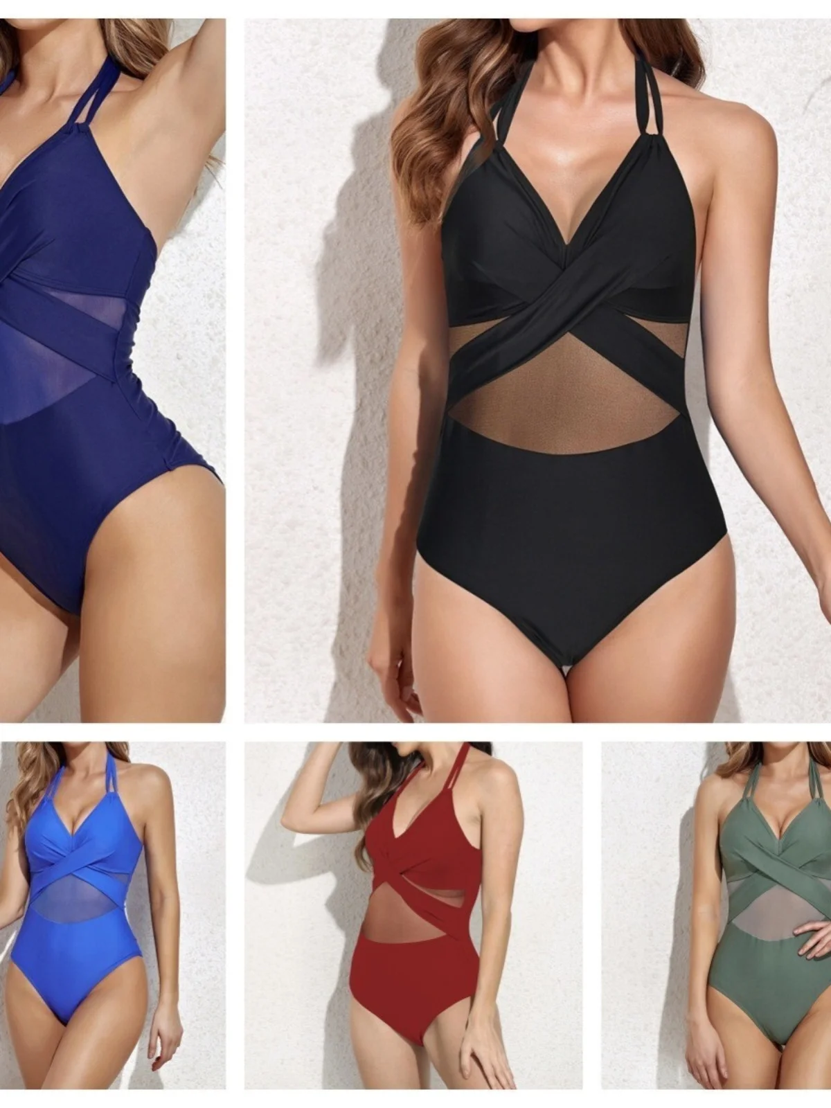جديد 2024 بدلة سباحة نسائية قطعة واحدة لون نقي بيكيني بذلة ملابس سباحة قماش نايلون بدون Sve وسادة صدر ثابتة #2