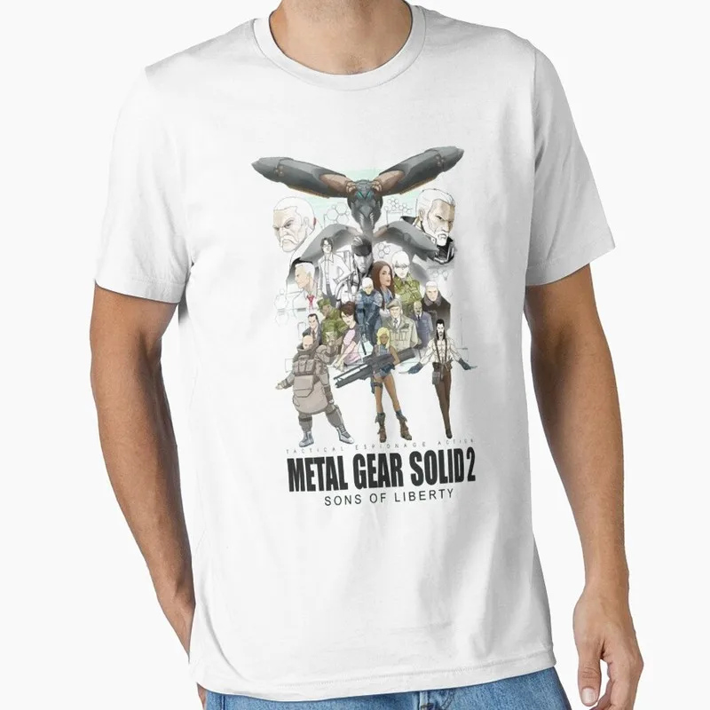 Metal Gear Solid MGS Game Gift T‑Shirt for Gamer Unisex Cotton Short Sleeve Tees Solid Snake Graphic Print Streetwear Tops