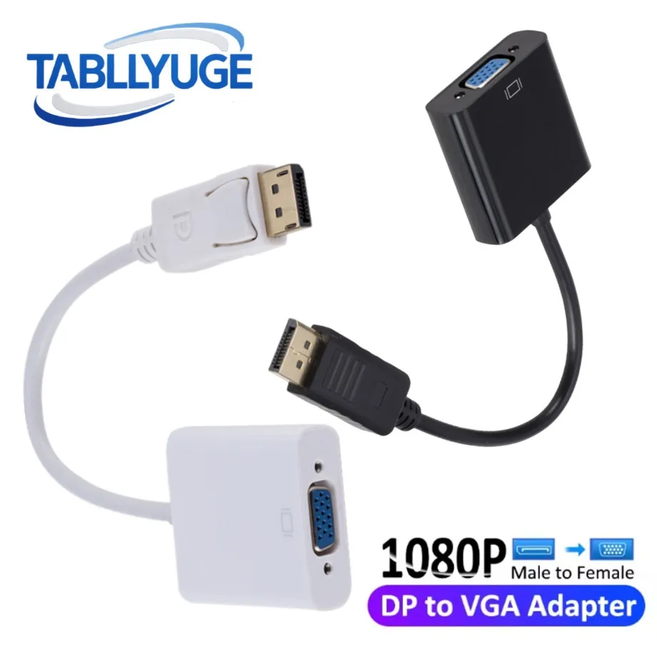 DisplayPort Display Port DP to VGA  Adapter Cable Male to Female Converter 1080P for PC Computer Laptop HDTV Monitor Projector