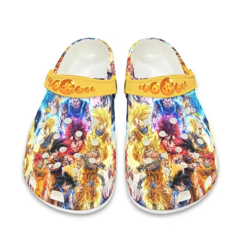 Сандалии унисекс в стиле аниме Dragon Ball, нескользящая пляжная обувь, тапочки из ЭВА на толстой танкетке с вентиляционными отверстиями для летнего подарка