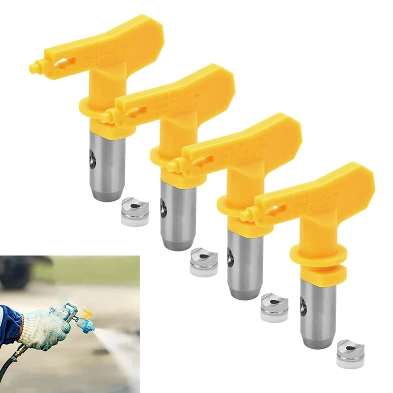 4Pcs Reversible Spray Tips,Spray Paint Nozzle Tips Reversible Airless Tips Tungsten Steel Paint Spray Tips (517/415)