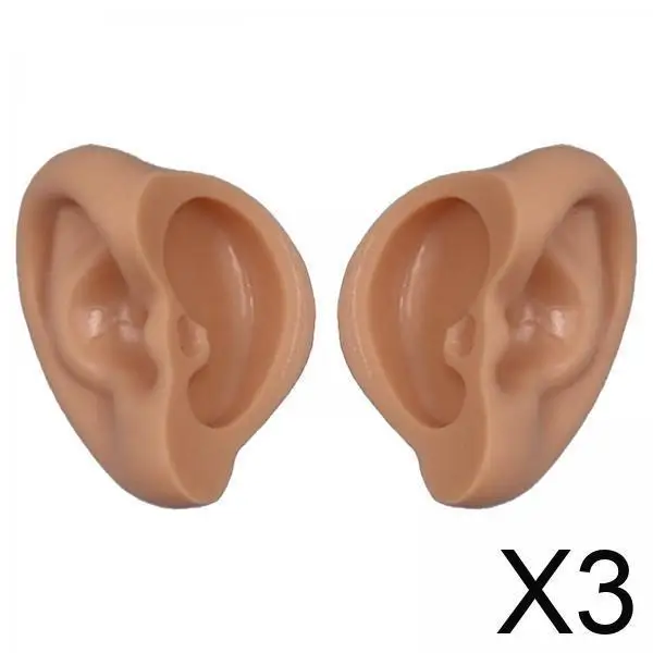 

3xКукольные уши, пластиковые многоразовые поддельные уши, игрушечные уши для макияжа Rbl Neo Blythe, светло-коричневые S