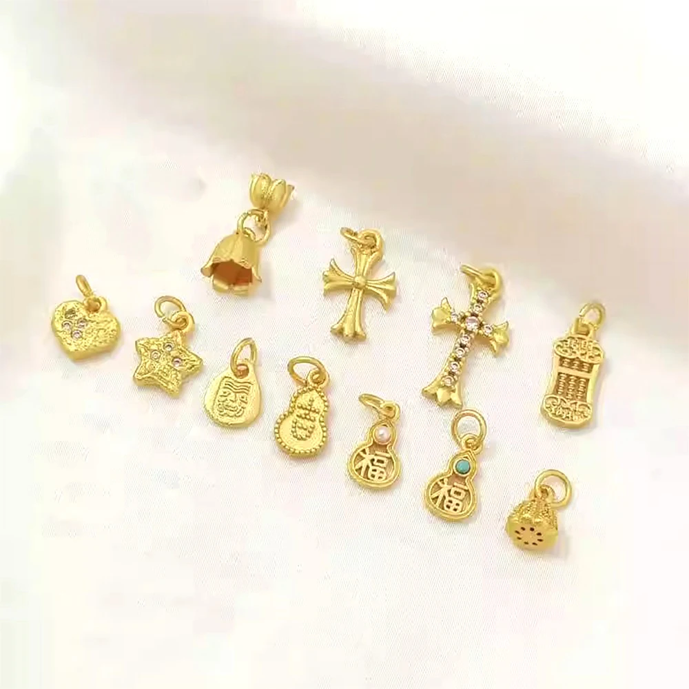 قلادة محظوظة على شكل زهر الخوخ الذهبي غير اللامع يمكنك صنعها بنفسك قلادة مجوهرات عصرية وسوار ومواد إكسسوارات الملابس #6