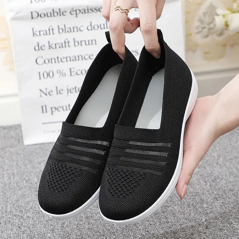 Kobiety buty letnie miękkie przenośna siatka łączenie płaskie buty pasek wygodne miękkie dno antypoślizgowe oddychające buty Slip on