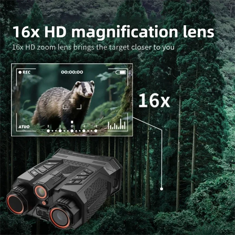 NEW Hunting Binocular Camera 4K HD with Infrared Night Vision 16X Digital Zoom and 800m Sight Distance for Outdoor Use