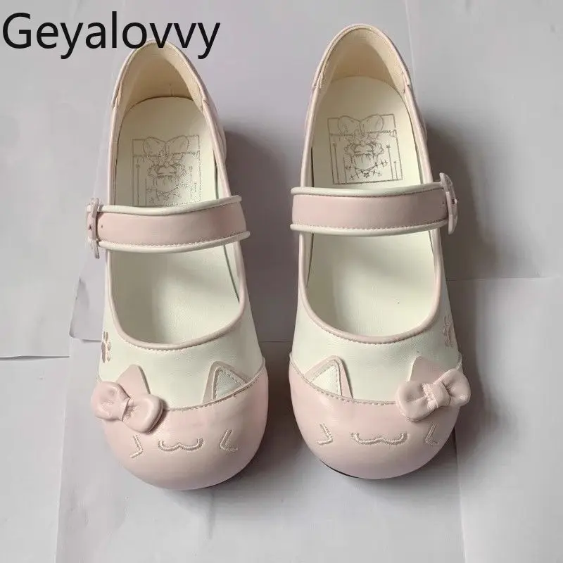 

Удобная милая студенческая обувь в японском стиле в стиле Лолиты с большой круглой головкой, милая элегантная повседневная обувь на плоской подошве для женщин на весну и осень