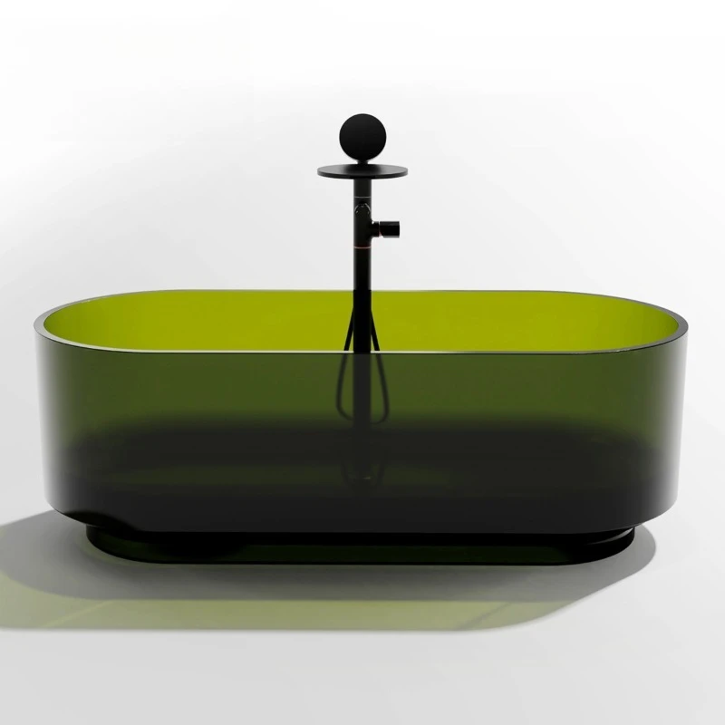 Freestanding Color Resin Bathtub Household, Transparent Bathtub
